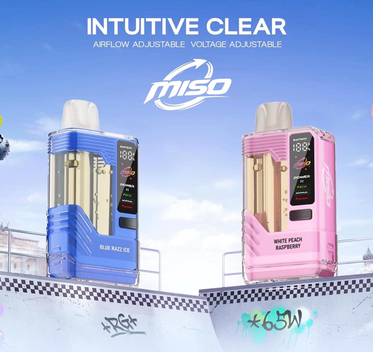 Blue Razz Ice and White Peach Raspberry